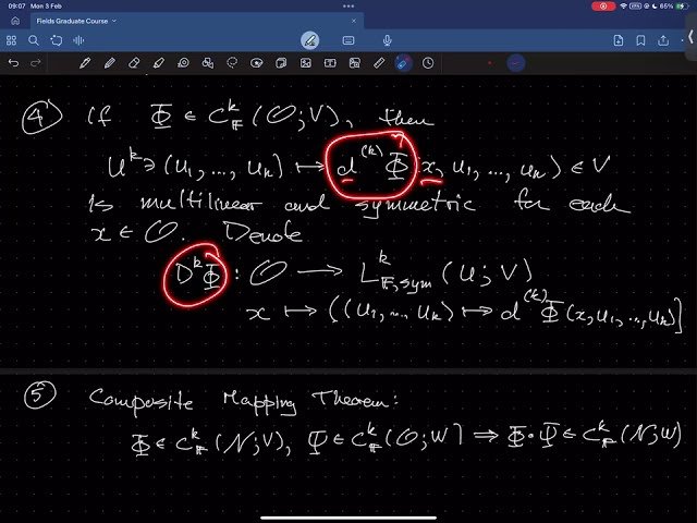 Infinite-Dimensional Analysis and Differential Geometry - Lecture 09