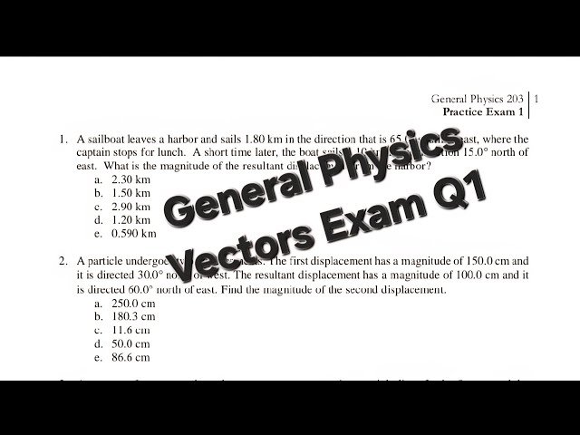 General Physics Examination on Vectors - How to Solve Vector Problems - Part 1