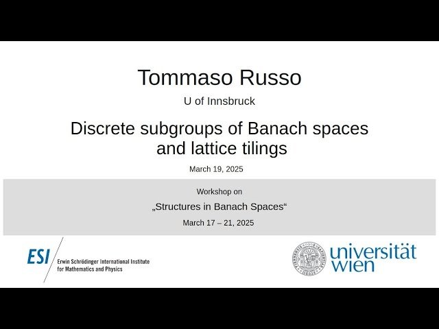 Discrete Subgroups of Banach Spaces and Lattice Tilings