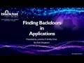 Patching Loopholes - Finding Backdoors in Applications