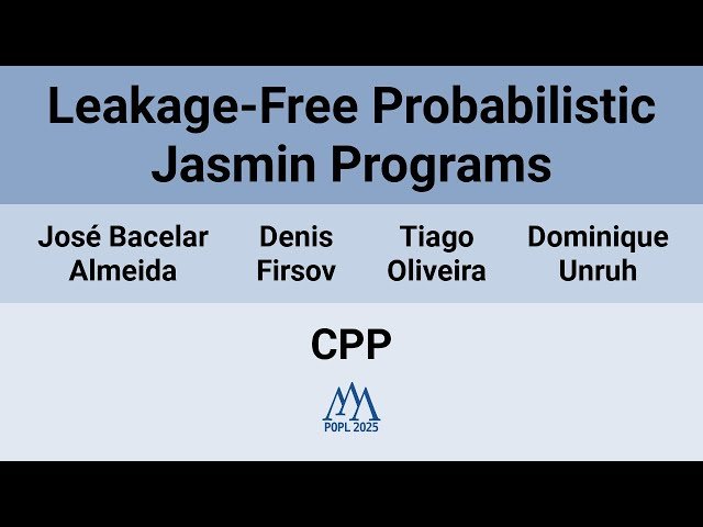 Leakage-Free Probabilistic Jasmin Programs