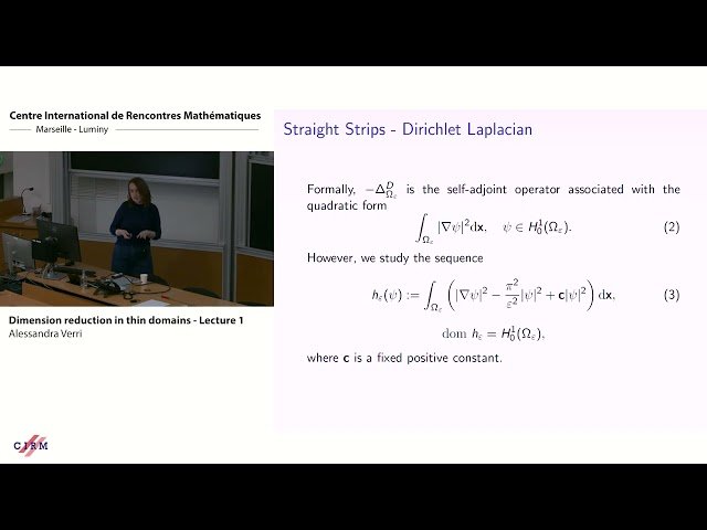 Dimension Reduction in Thin Domains - Lecture 1