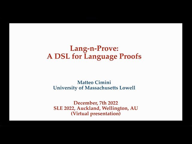Lang-n-Prove: A Domain-Specific Language for Language Proofs