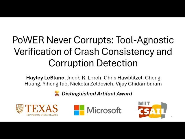 PoWER Never Corrupts - Tool-Agnostic Verification of Crash Consistency and Corruption Detection