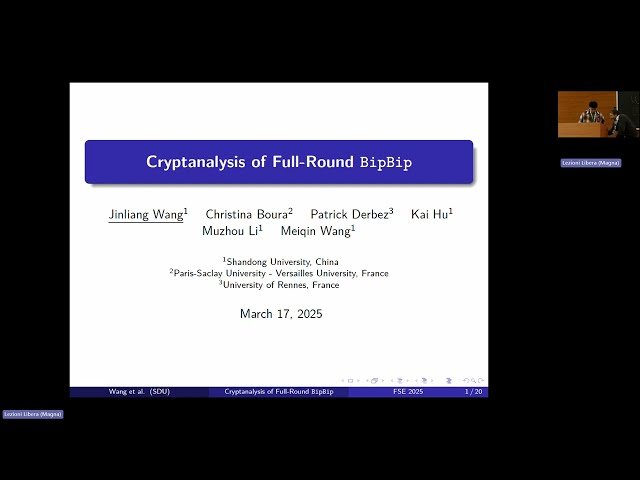 Cryptanalysis - Talk 1