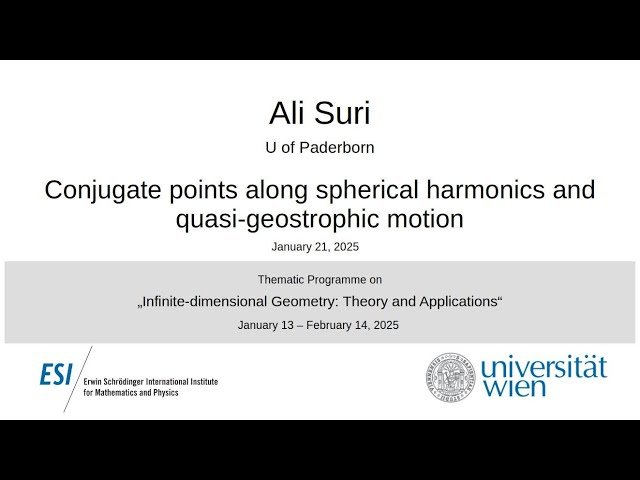 Conjugate Points Along Spherical Harmonics and Quasi-geostrophic Motion