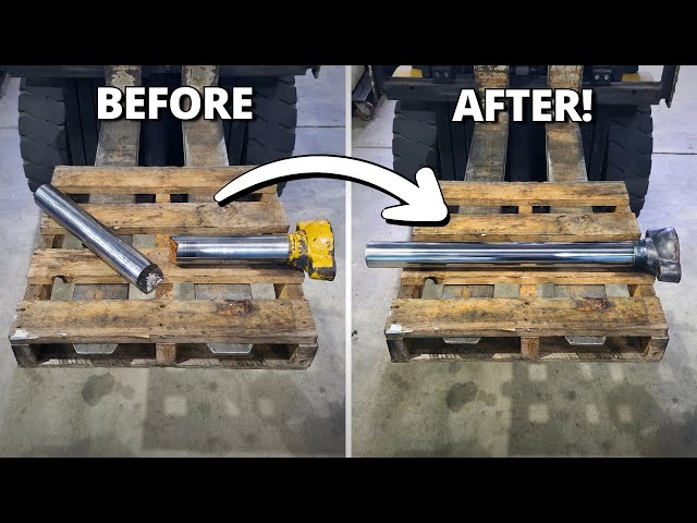 Broken In Half - Making a New Cylinder Rod for CAT 18M Grader