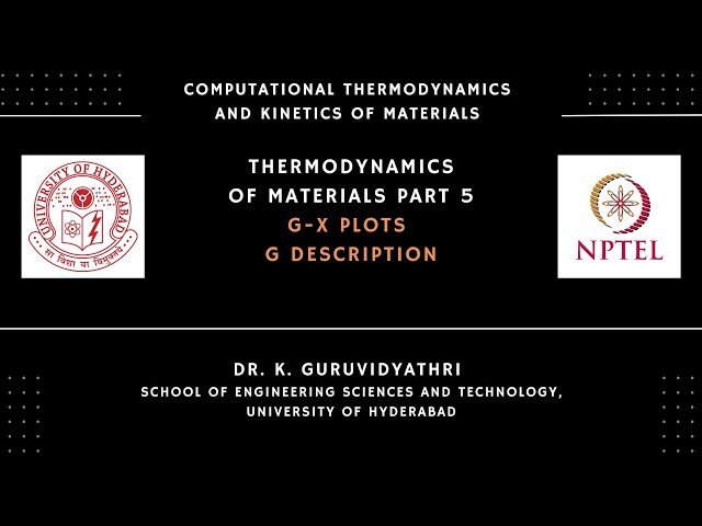 Thermodynamics of Materials - G-x Diagrams and G Description - Lecture 5