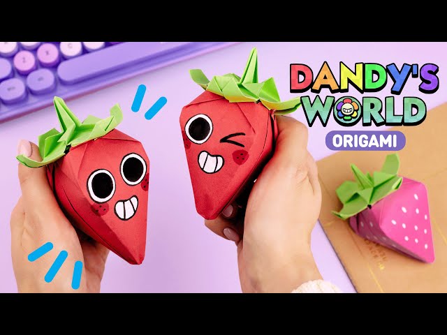 Оригами Клубника Сквиши из бумаги - Dandy's World Sprout - Origami Paper Squishy Strawberry