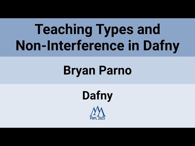 Teaching Types and Non-Interference in Dafny