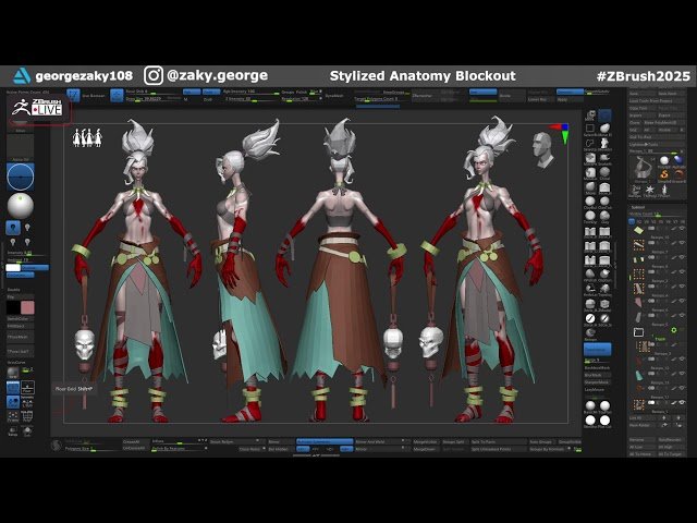 Stylized Anatomy Blockouts - ZBrush 2025 - Day 26