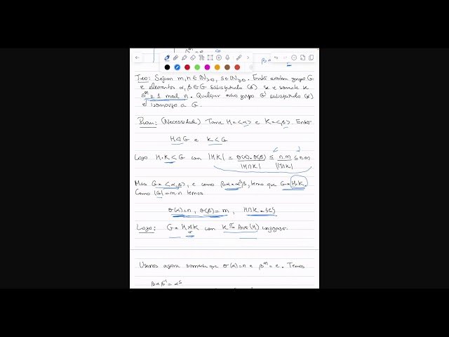 Mestrado: Álgebra I - Aula 13 (22/05/2025)