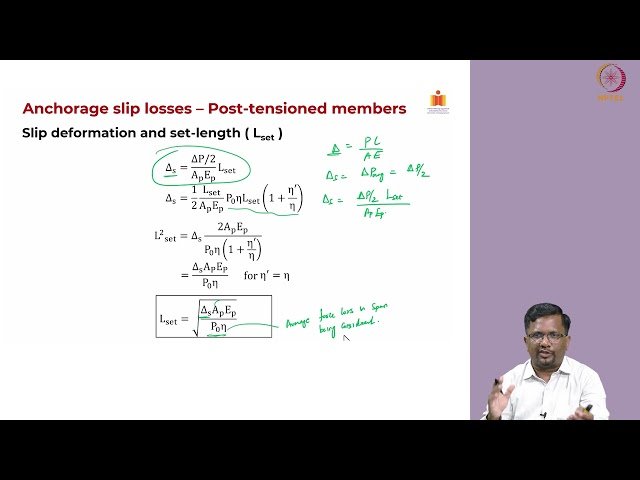 Anchorage Slip Losses - Post-Tensioned Members