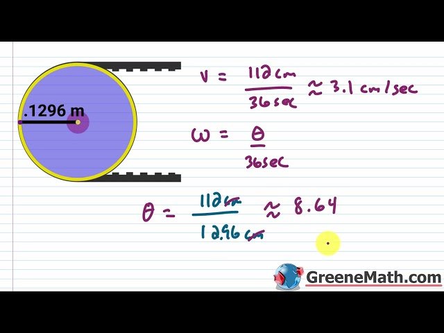 Linear and Angular Speed - Practice Test Solutions