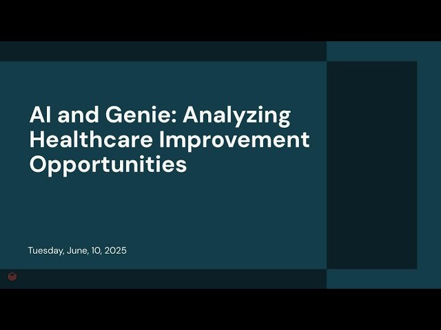 AI and Genie - Analyzing Healthcare Improvement Opportunities