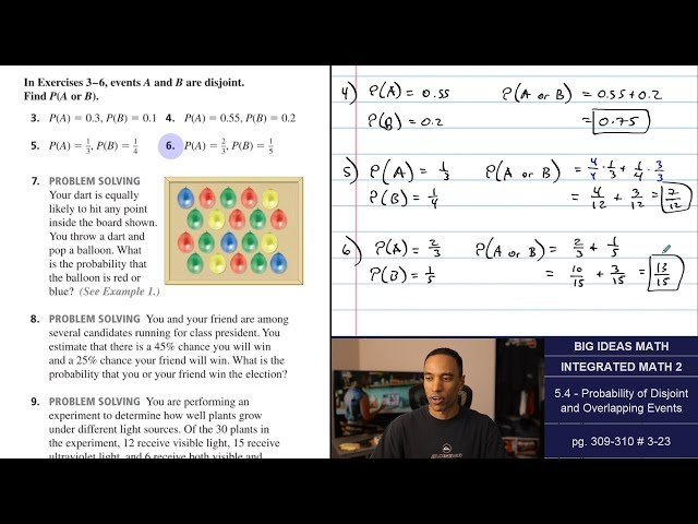 Probability of Disjoint and Overlapping Events - Lesson 5.4