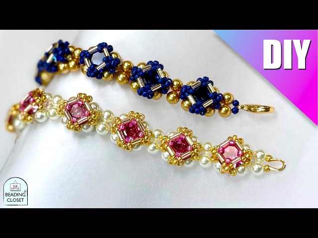Beaded Bracelet Tutorial - Seed Beads and Chatons SociaLITE Pattern