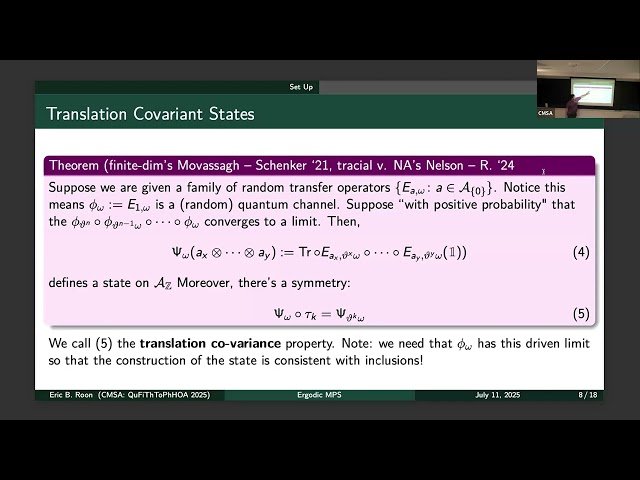 Finitely Correlated States Driven by Topological Dynamics