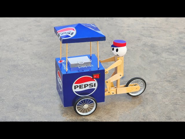 DIY Electric Cycle Rickshaw Robot - Build Tutorial Using Pepsi Cans and DC Motor
