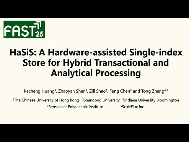 HaSiS: A Hardware-assisted Single-index Store for Hybrid Transactional and Analytical Processing