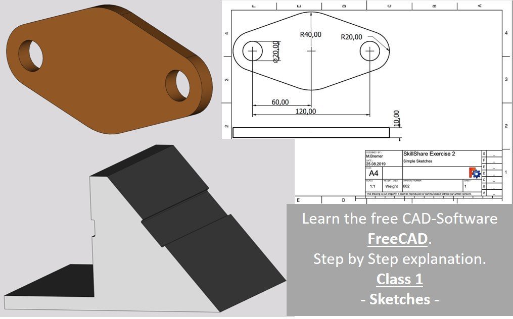 Online Course: Learning FreeCAD - Lesson 1 Sketches from Skillshare ...