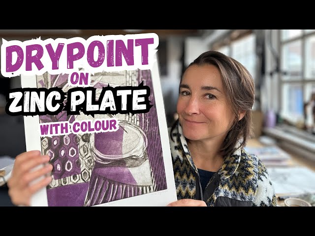 Drypoint Printmaking with Zinc Plate and Color Application Tutorial