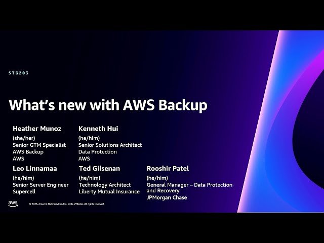 What's New with AWS Backup - STG203