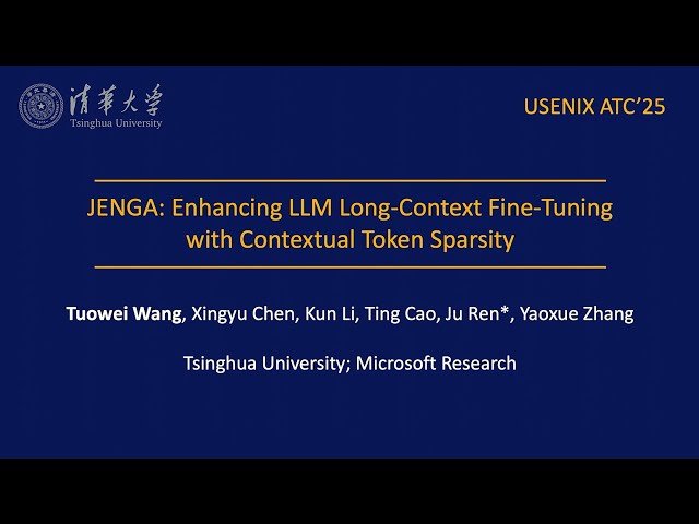 JENGA - Enhancing LLM Long-Context Fine-tuning with Contextual Token Sparsity