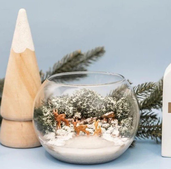 Virtual Winter Wonderland Resin Terrarium (Kit Included) (Team Building)