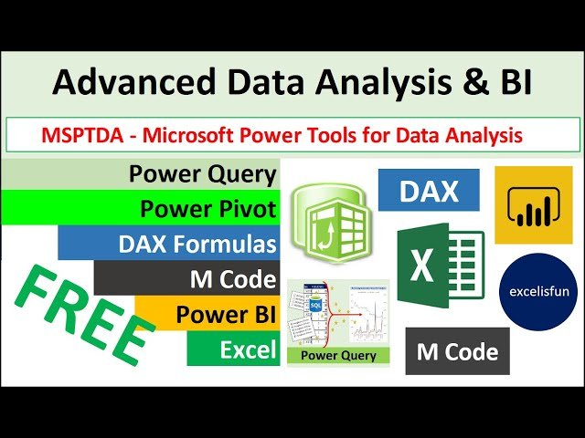 Full Advanced Data Analysis and BI Class - Power Query, Power Pivot, DAX, M Code, Power BI and Excel