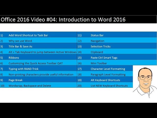 Introduction to Word 2016 - 20 Important Tips for Efficiency