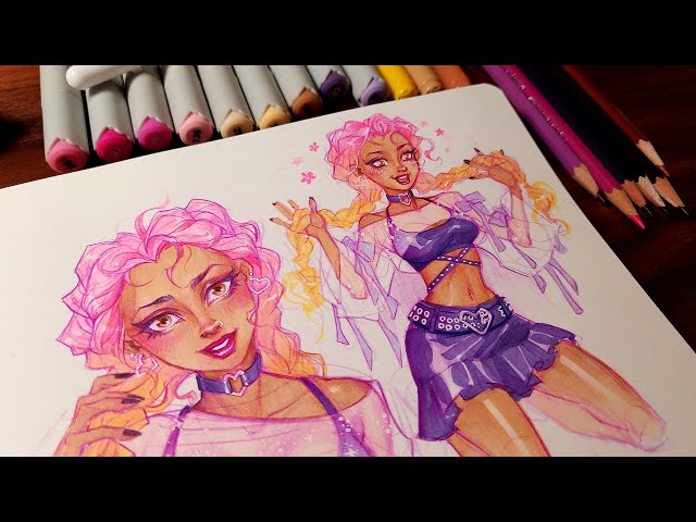 Chill Sketchbook Sessions - Using Alcohol Markers and Coloured Pencils