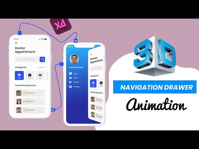 3D Navigation Drawer Animation Tutorial in Adobe XD - 2023