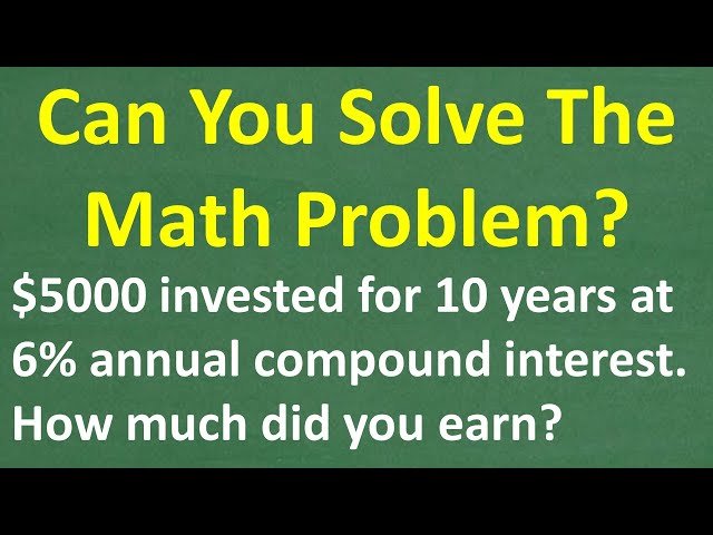 Compound Interest Example - $5,000 at 6% for 10 Years Step-by-Step Calculation