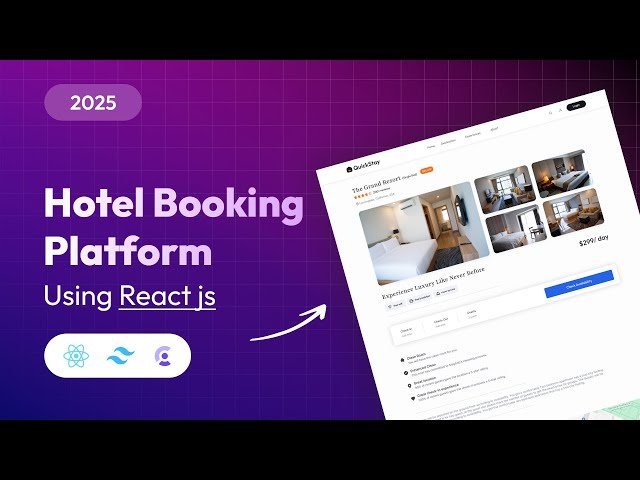 How to Make Complete Hotel Booking App Using React JS - Hotel Booking React JS Project 2025