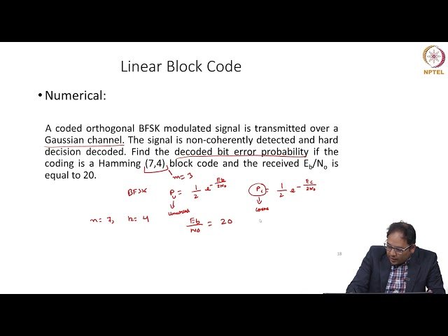Free Video: Examples of Linear Block Codes - Lecture 11 from NPTEL-NOC ...