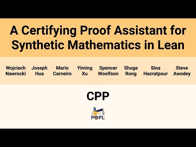 A Certifying Proof Assistant for Synthetic Mathematics in Lean
