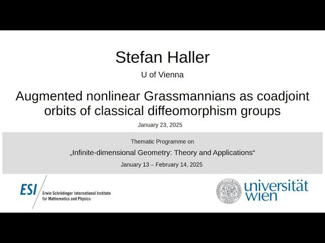 Augmented Nonlinear Grassmannians as Coadjoint Orbits of Classical Diffeomorphism Groups