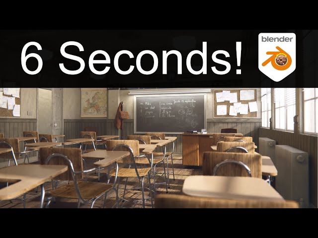 Rendering The Classroom Scene in Blender 4.5 is FAST!