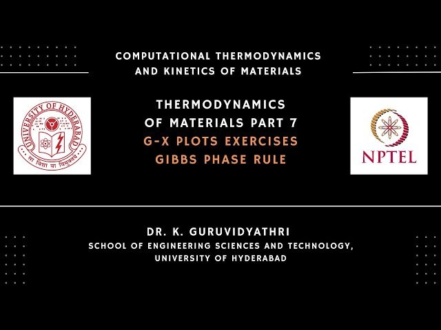 Thermodynamics of Materials 7 - G-x Curves Exercises and Gibbs Phase Rule