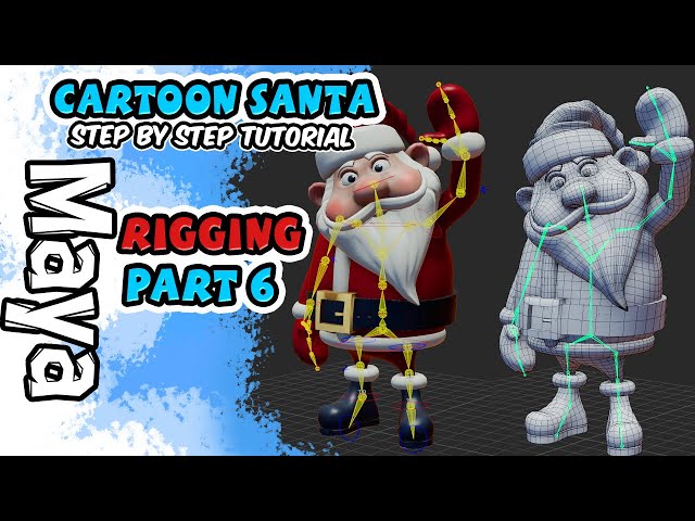 Character Rigging with Human IK in Maya - Making a Cartoon Santa - Part 6