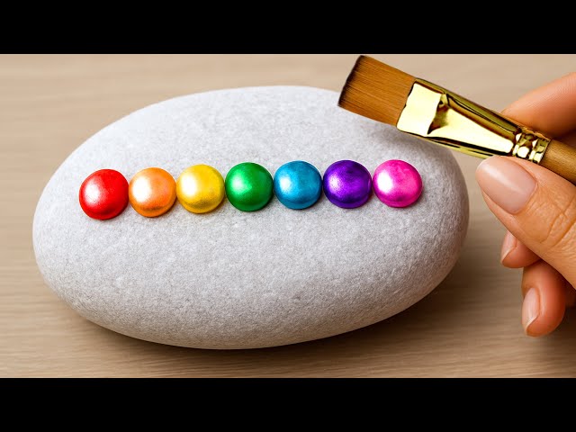 1 Hour of Easy Stone Acrylic Painting Ideas Anyone Can Do