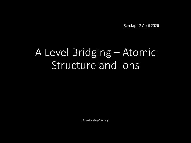 A Level Chemistry Bridging Course - Atomic Structure to Organic Chemistry