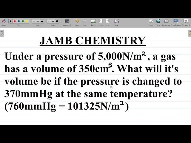 Boyle's Law - Solving JAMB Chemistry Questions