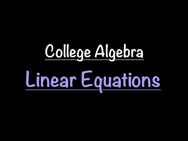 College Algebra