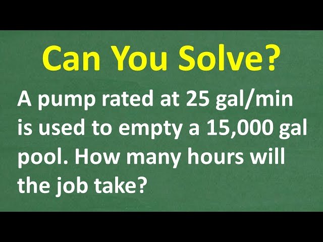 How to Solve a Pool Draining Rate Problem Using Proportions