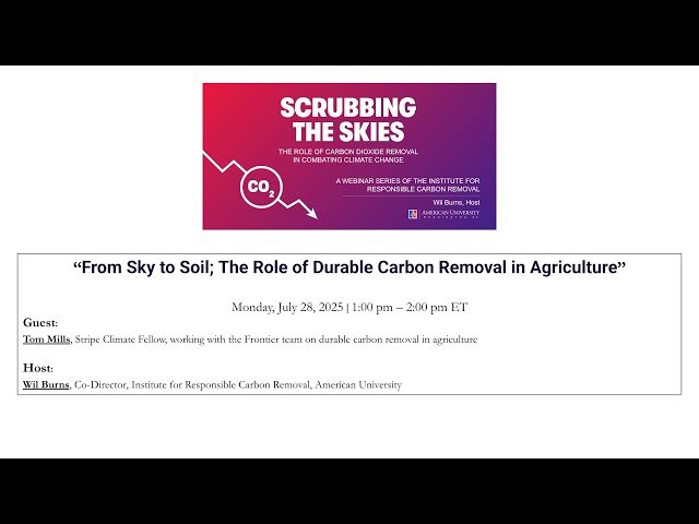 From Sky to Soil - The Role of Durable Carbon Removal in Agriculture