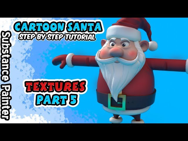 Creating PBR Textures for Cartoon Santa in Substance Painter - Part 5