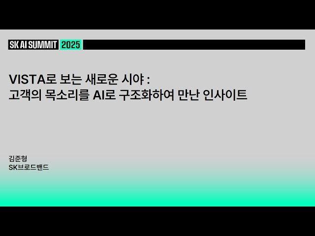 VISTA로 보는 새로운 시야 - 고객의 목소리를 AI로 구조화하여 만난 인사이트
