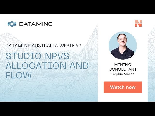 Studio NPVS Allocation and Flow - Advanced Stockpiling Strategies for Mine Scheduling